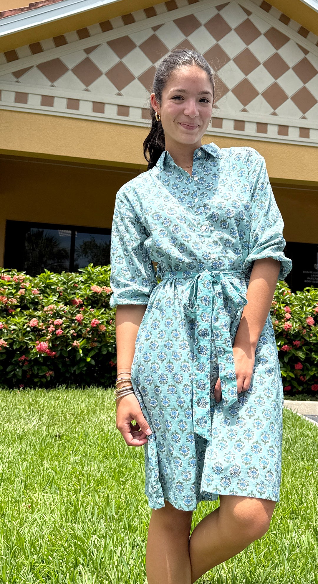 Hibiscus Linen Dress
