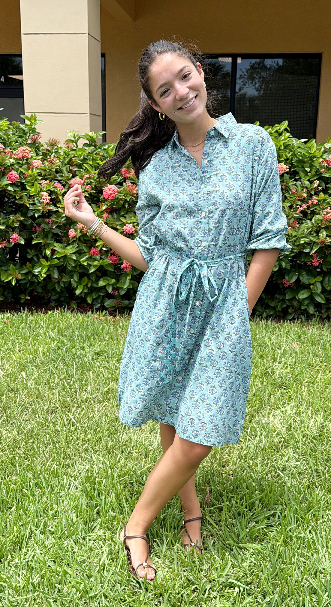 Hibiscus Linen Dress ivescuratedgifts Hibiscus Linen Dress ivescuratedgifts