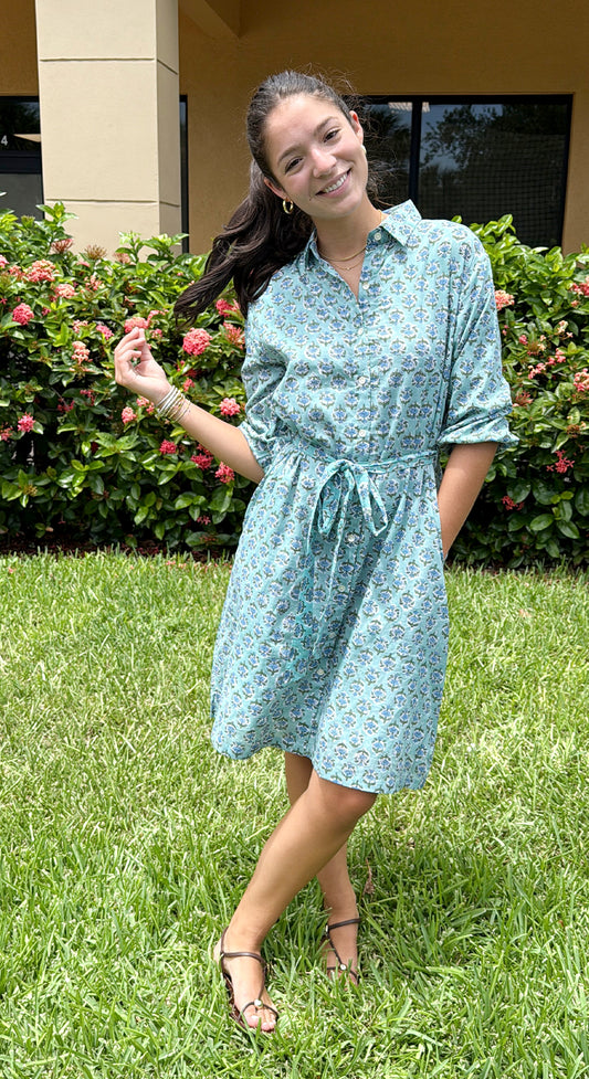 Hibiscus Linen Dress