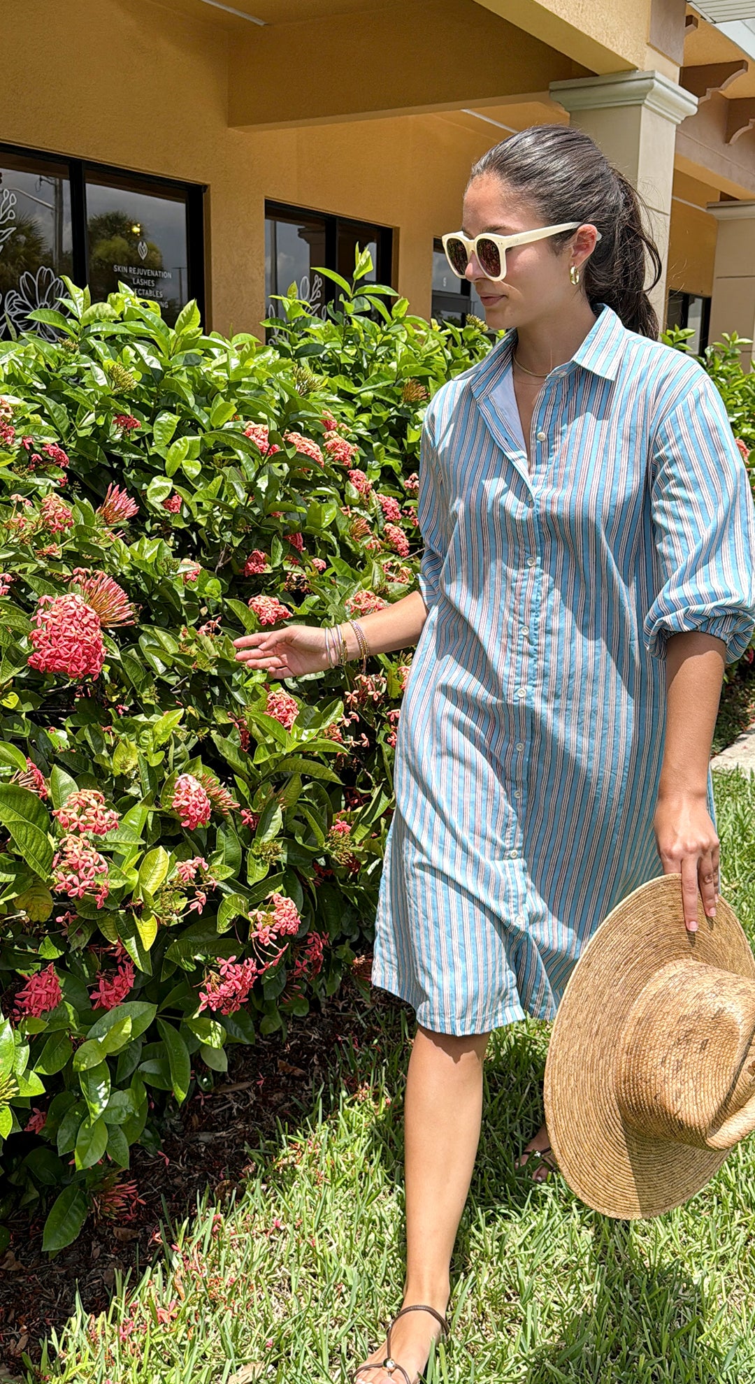 Hibiscus Linen Dress