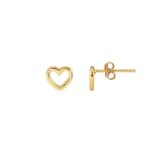 Kris Nations Heart Outline Stud Earrings