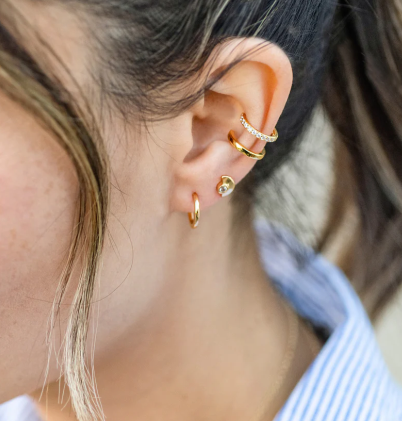 Kris Nations Classic Hinged Huggie Hoop Earrings