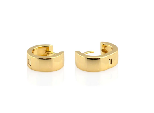 Kris Nations Wide Hinged Huggie Hoop Earrings