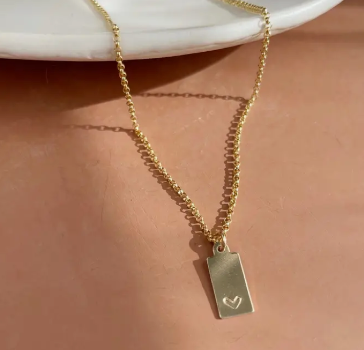 Token Mini-Tag Necklace with Heart