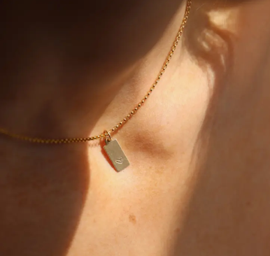 Token Mini-Tag Necklace with Heart