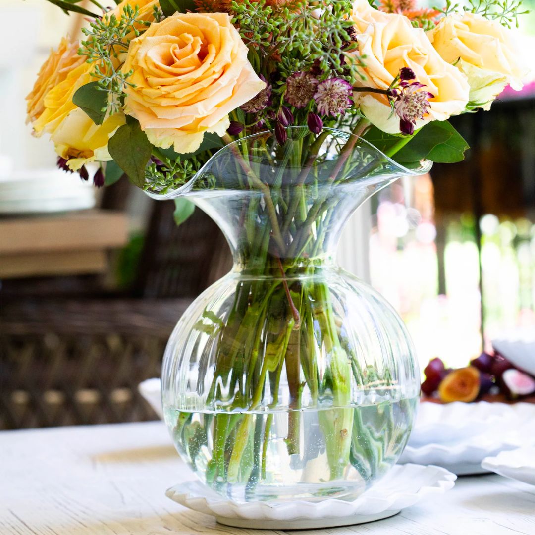 Vietri Medium Hibiscus Fluted Vase