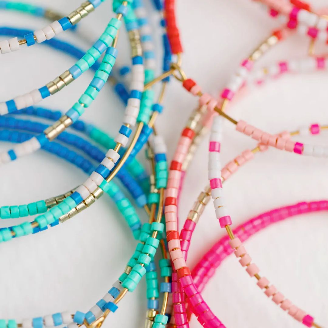 Skinny Beaded Hoop Earring