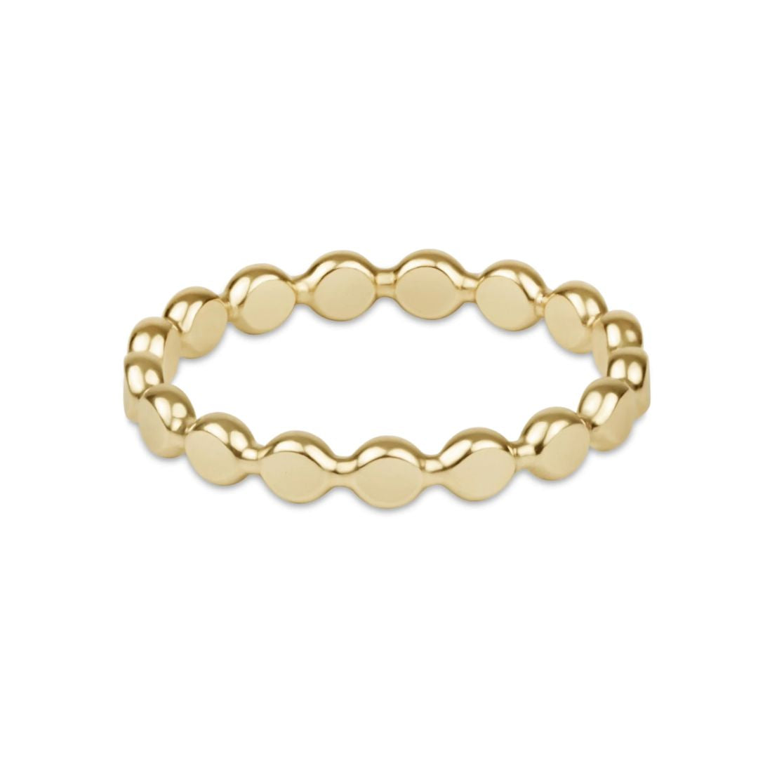 E Newton Classic Gold 2.5mm Beaded Disc Ring