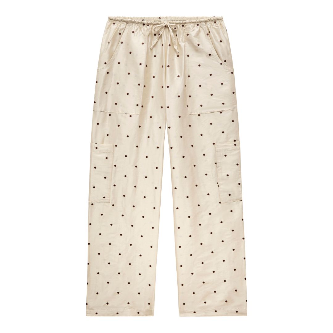 Donni Taffeta Creme Polka Dot Cargo Pant