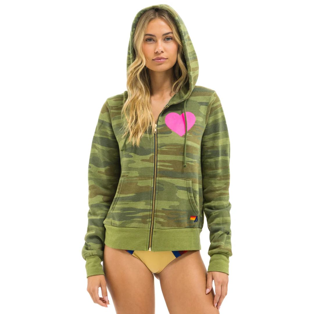 Aviator Nation Heart 2 Zip Hoodie