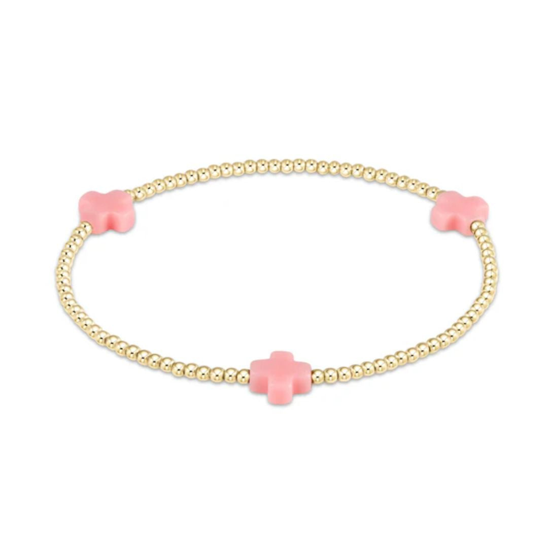 E Newton Signature Cross Gold Bracelet