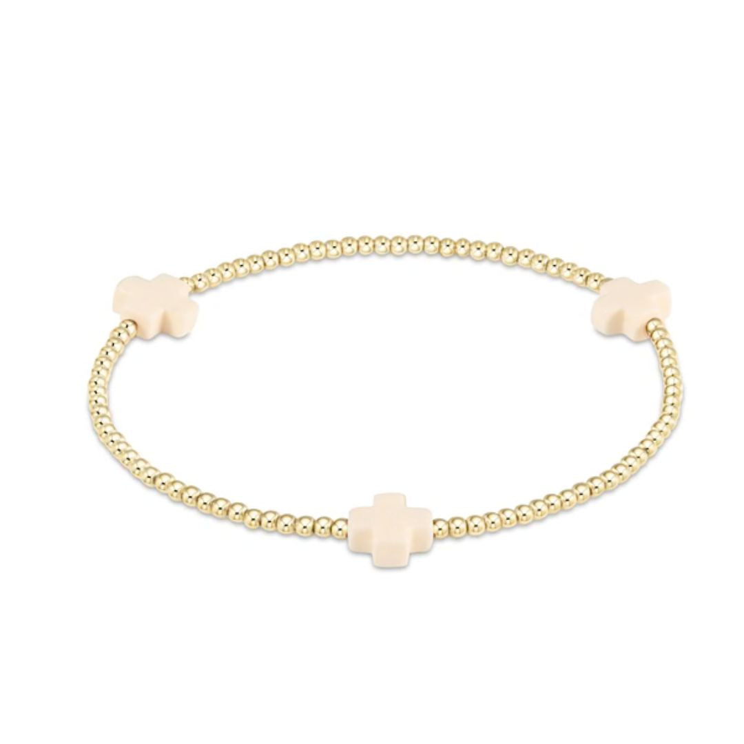 E Newton Signature Cross Gold Bracelet