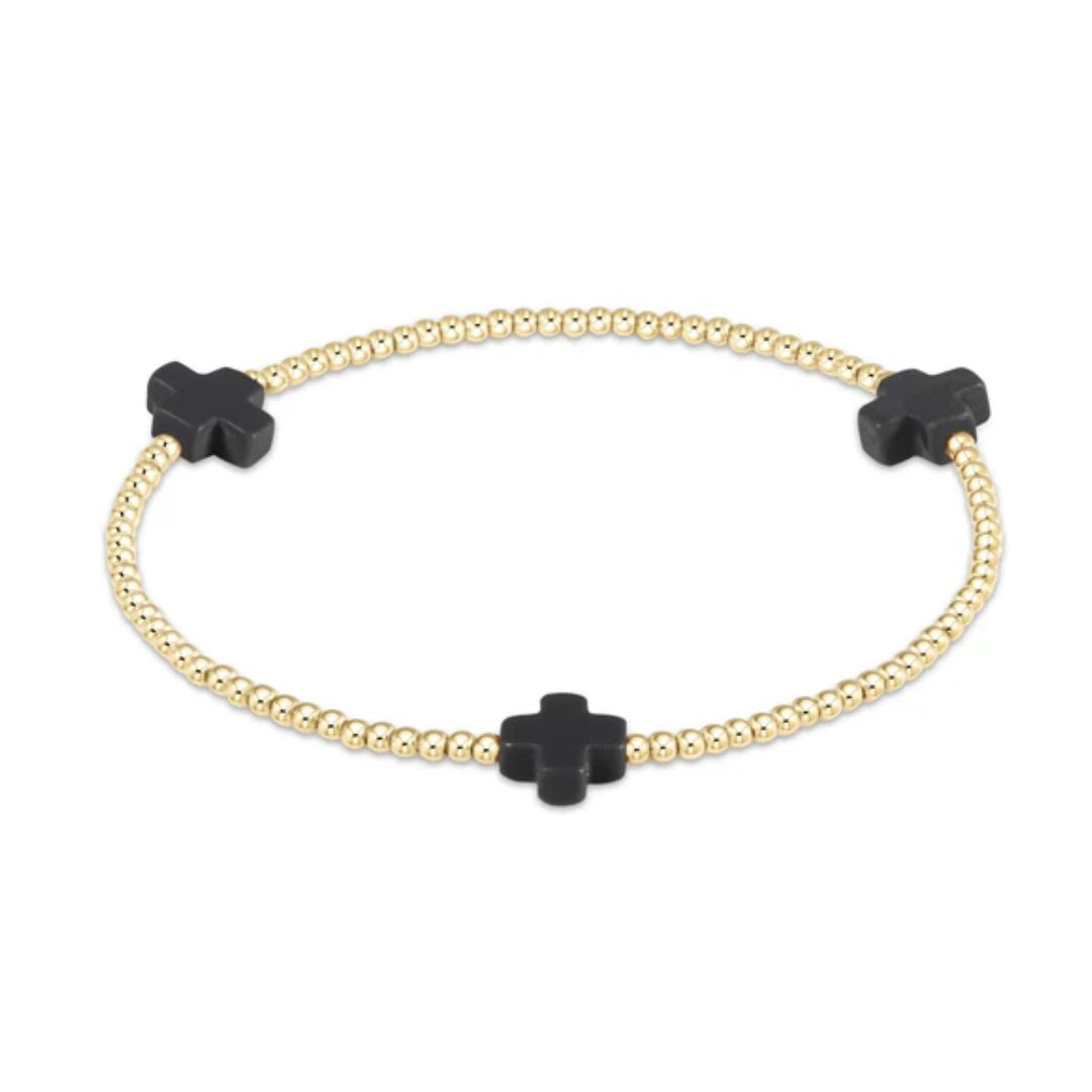 E Newton Signature Cross Gold Bracelet
