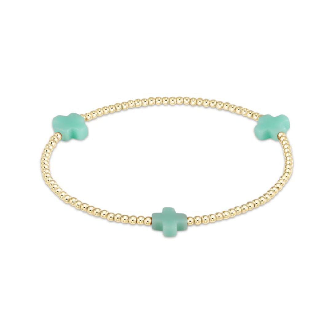 E Newton Signature Cross Gold Bracelet