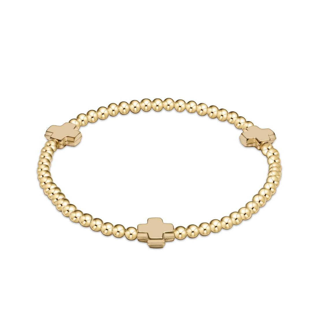 E Newton Signature Cross Gold Bracelet