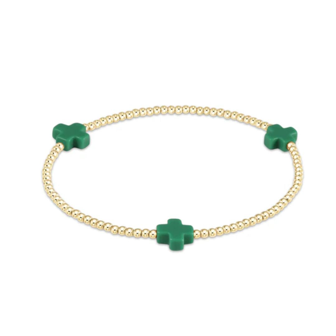 E Newton Signature Cross Gold Bracelet