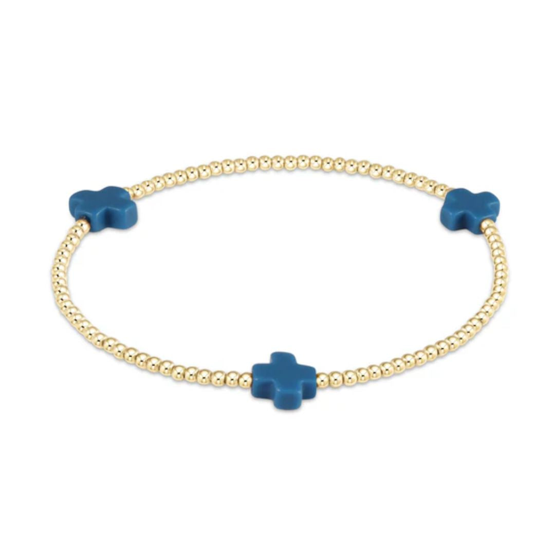 E Newton Signature Cross Gold Bracelet