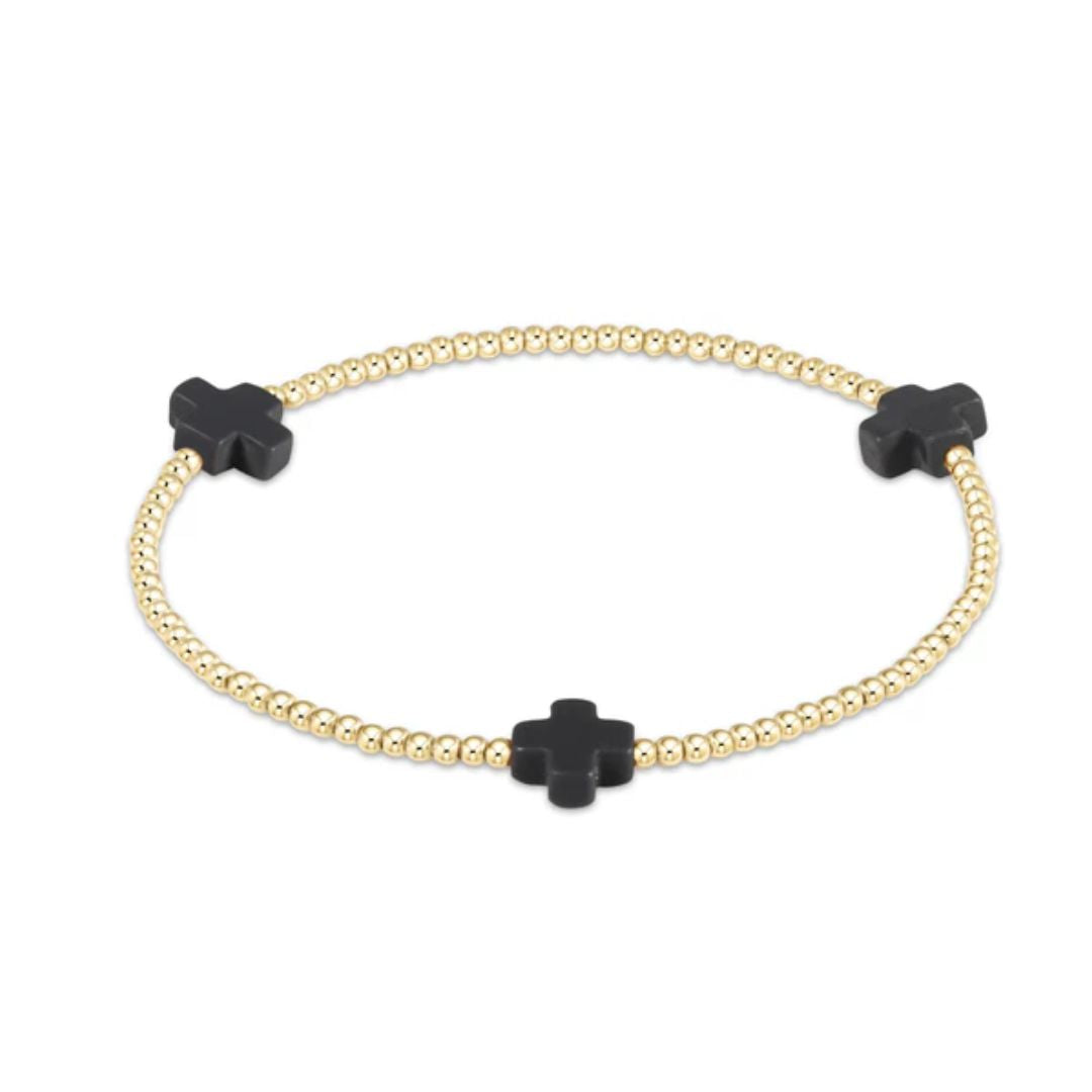 E Newton Signature Cross Gold Bracelet