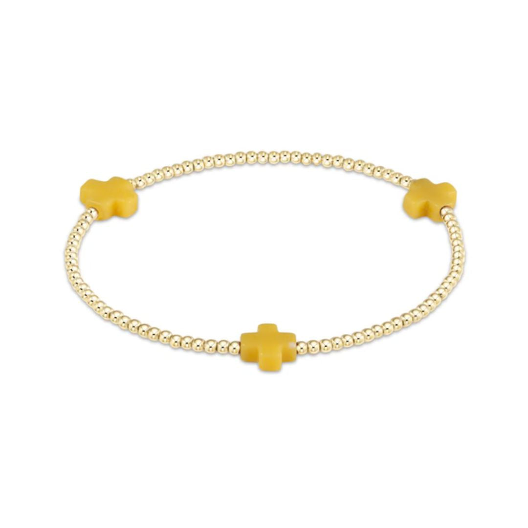 E Newton Signature Cross Gold Bracelet