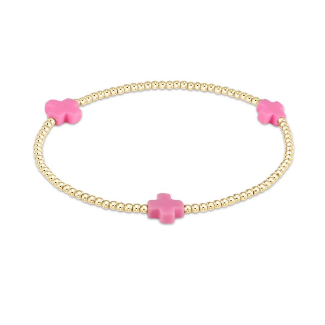 E Newton Signature Cross Gold Bracelet