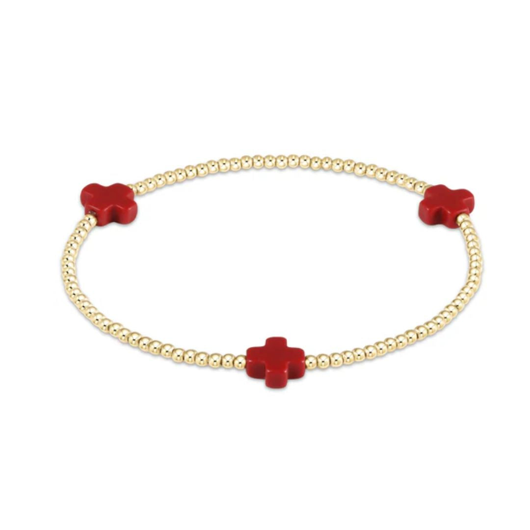 E Newton Signature Cross Gold Bracelet