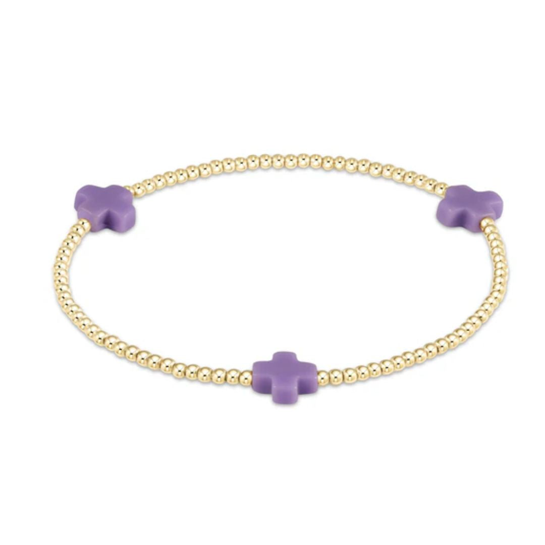 E Newton Signature Cross Gold Bracelet