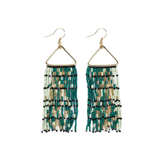 Ink and Alloy Patricia Mixed Luxe Bead Gradient Fringe Earrings