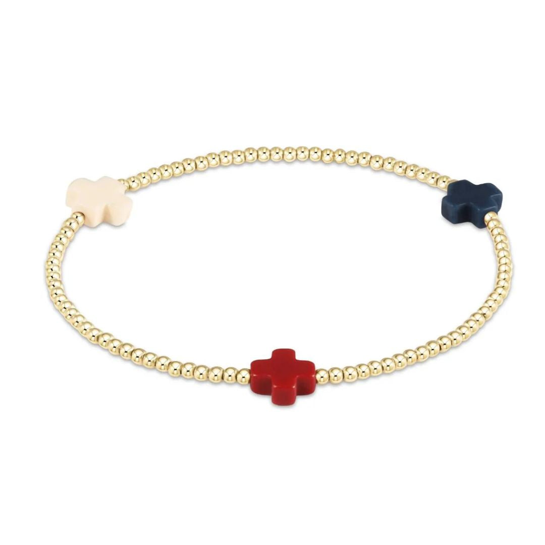 E Newton Signature Cross Color Gold Bracelet
