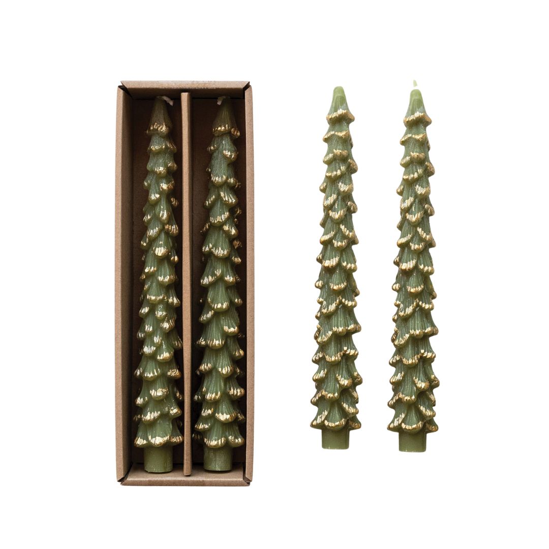 Unscented Tree Shaped Taper Candles (2)