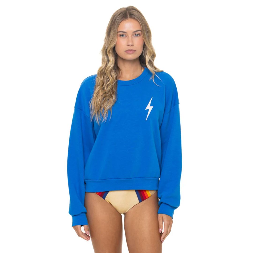 Aviator Nation Bolt Stitch Relaxed Crew Sweatshirt