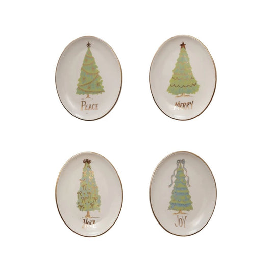 Holiday Oval Tree Dish