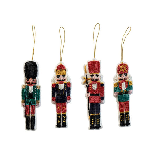 Holiday Beaded Nutcracker Ornament