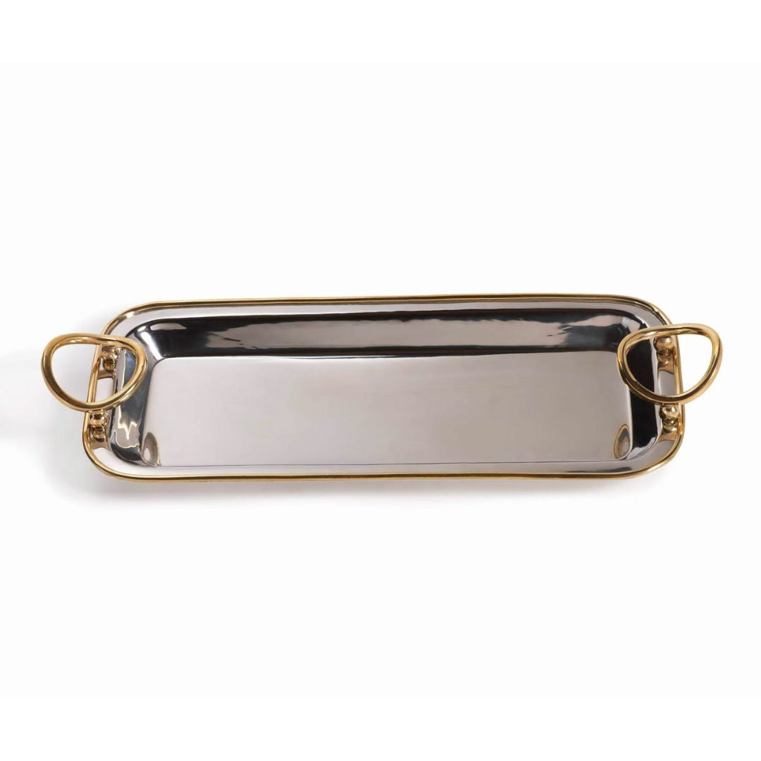 Polished Nickel & Gold Precious Tray