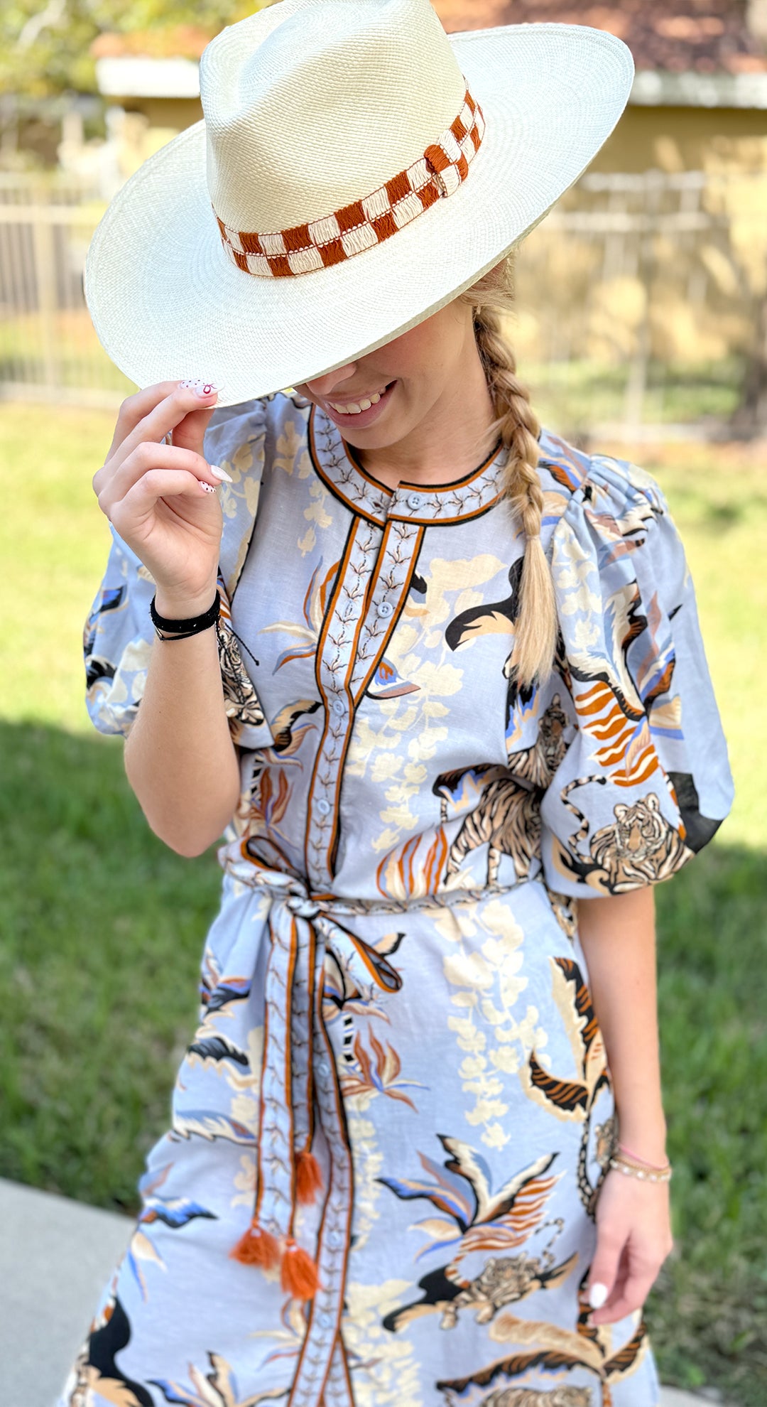 Las Sureñas Bali Tiger Light Blue Apparel