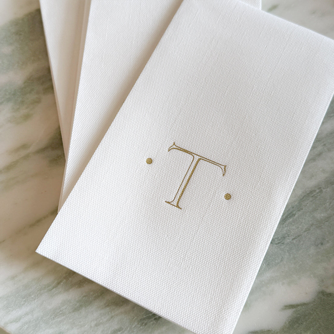Gold Initial Guest Napkins