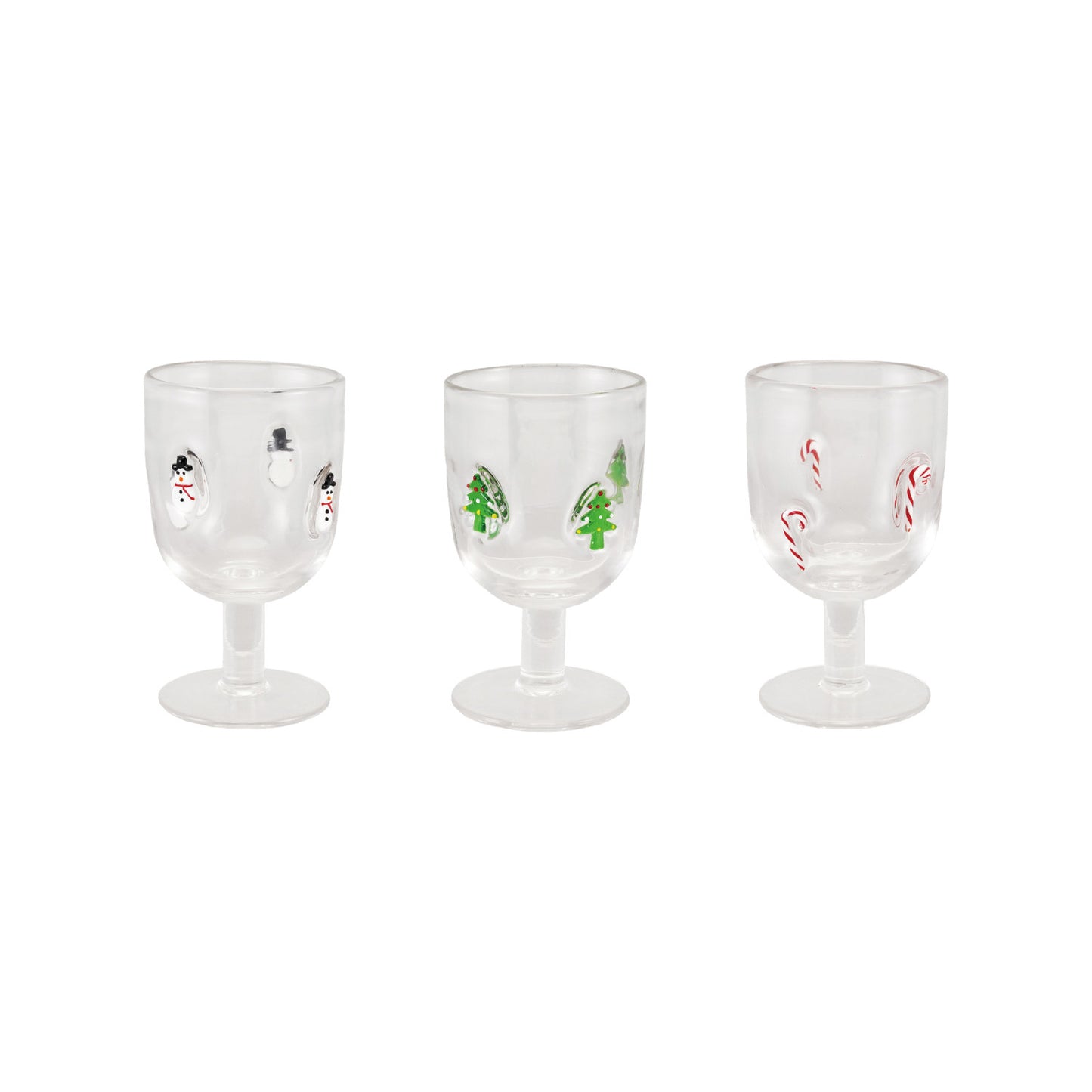 10 oz. Stemmed Wine Glass with Embedded Holiday Icons, 3 Styles