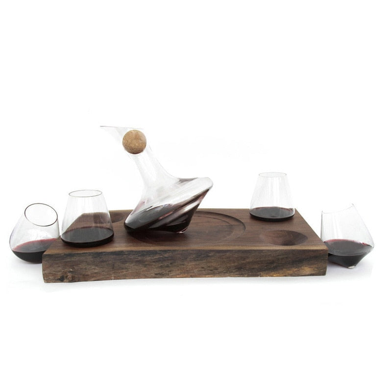 Swoon Living JR Live Edge Decanter Walnut Base