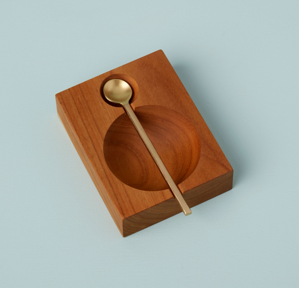 Be Home Teak Cellar with Gold Spoon