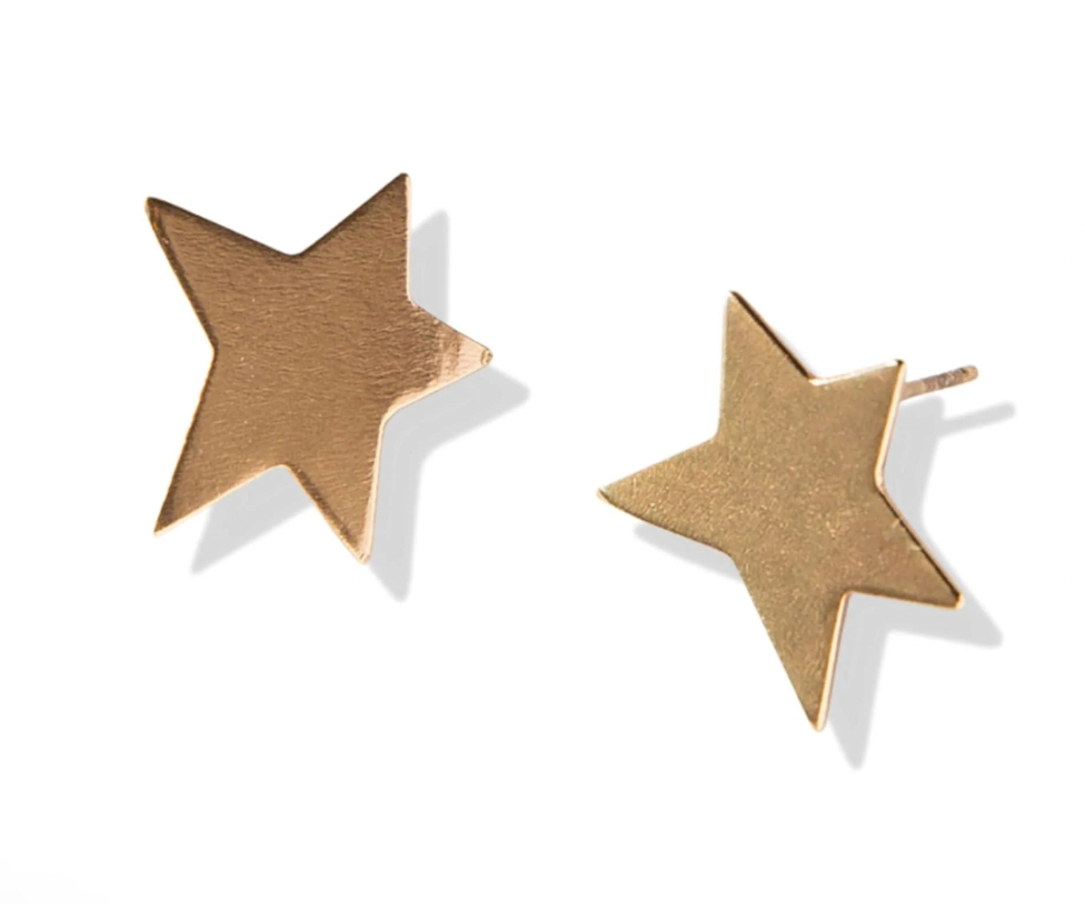 Ink and Alloy Brass Post Earrings