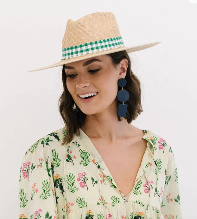 Sunshine Tienda Paulina Gingham Palm Hat