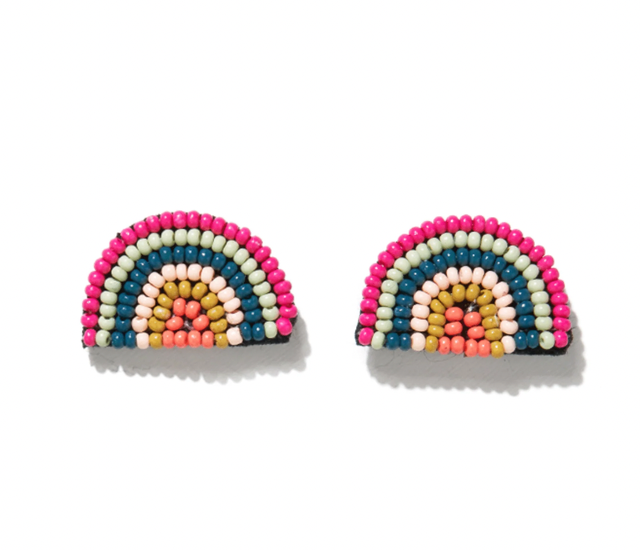 Ink and Alloy Sophia Rainbow Beaded Post Earrings
