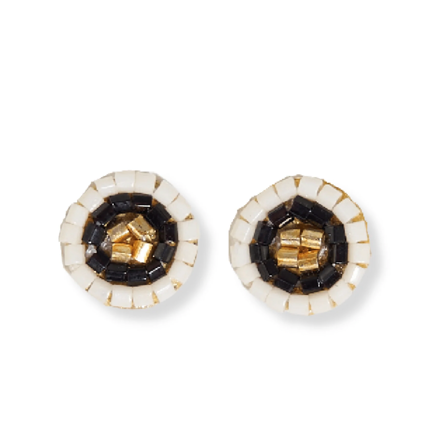 Ink and Alloy Rowan Circles Beaded Post Earrings