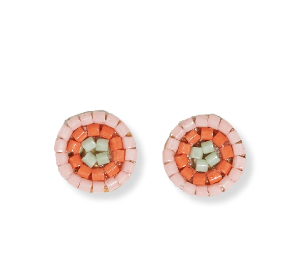 Ink and Alloy Rowan Circles Beaded Post Earrings