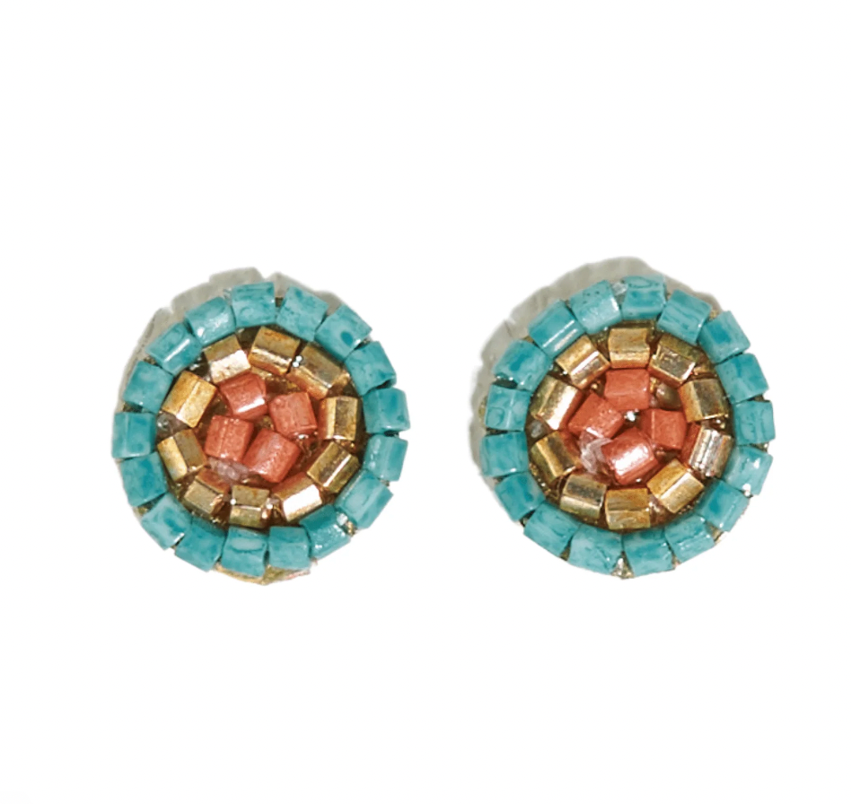 Ink and Alloy Rowan Circles Beaded Post Earrings