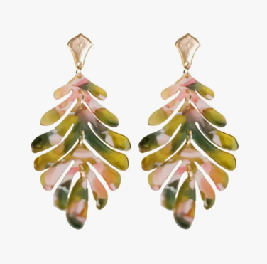 Pink and Green Camo Petite Palm Drops