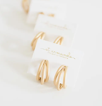 Gold Triple Hoops