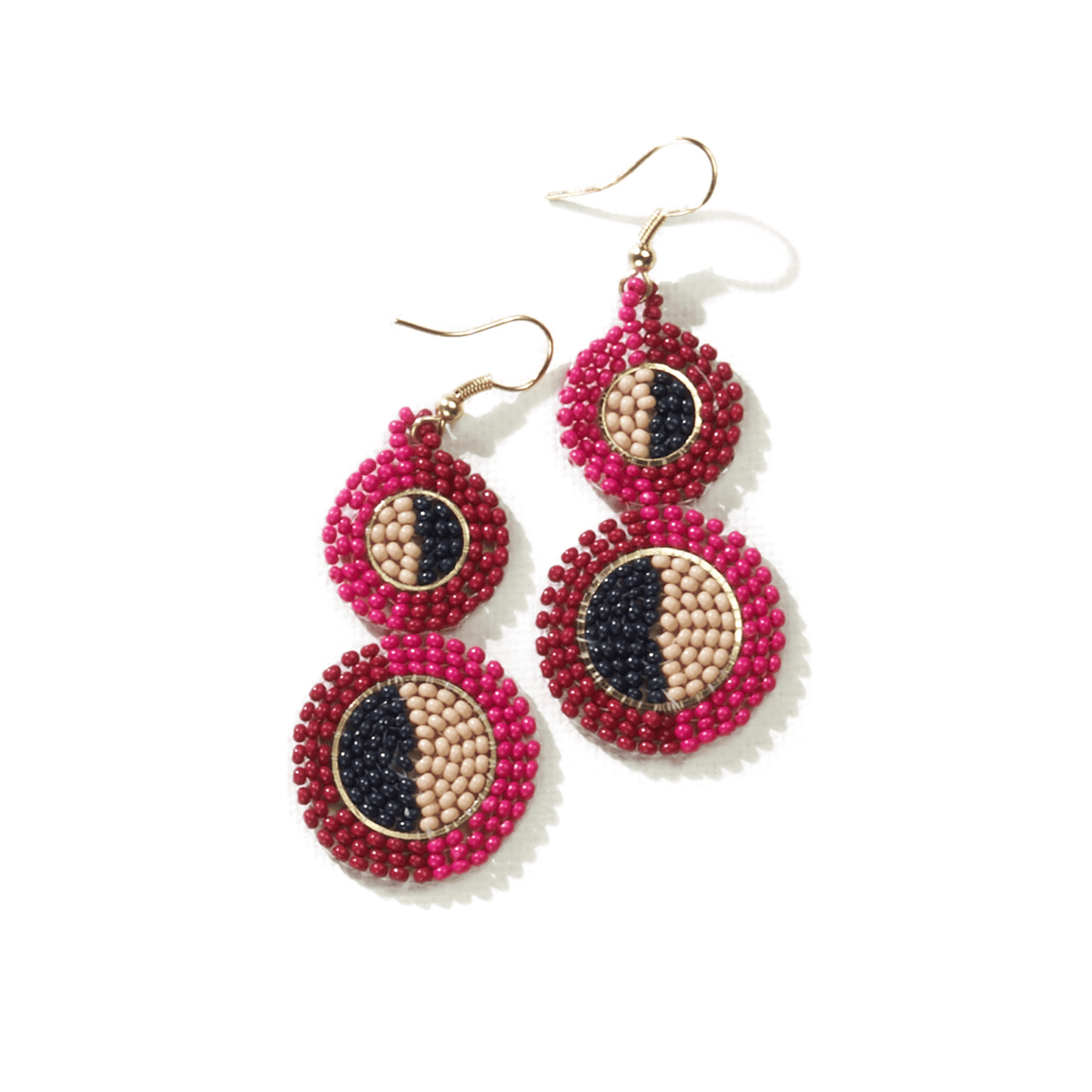 Ink and Alloy Kara Half Circles Beaded Earrings