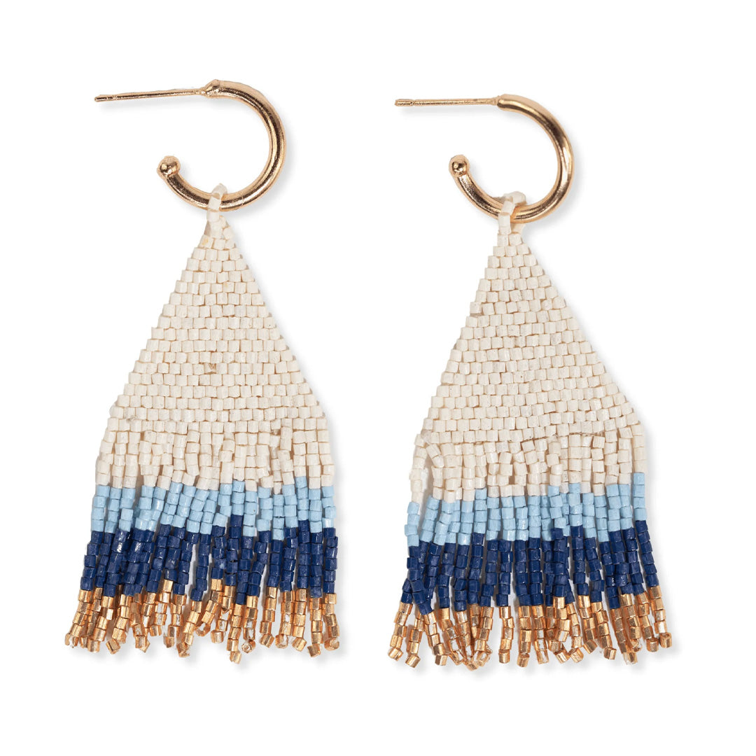 Ink and Alloy James Mini Gold Hoop Beaded Fringe Earrings