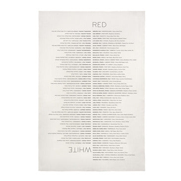 Wine List Tea Towel