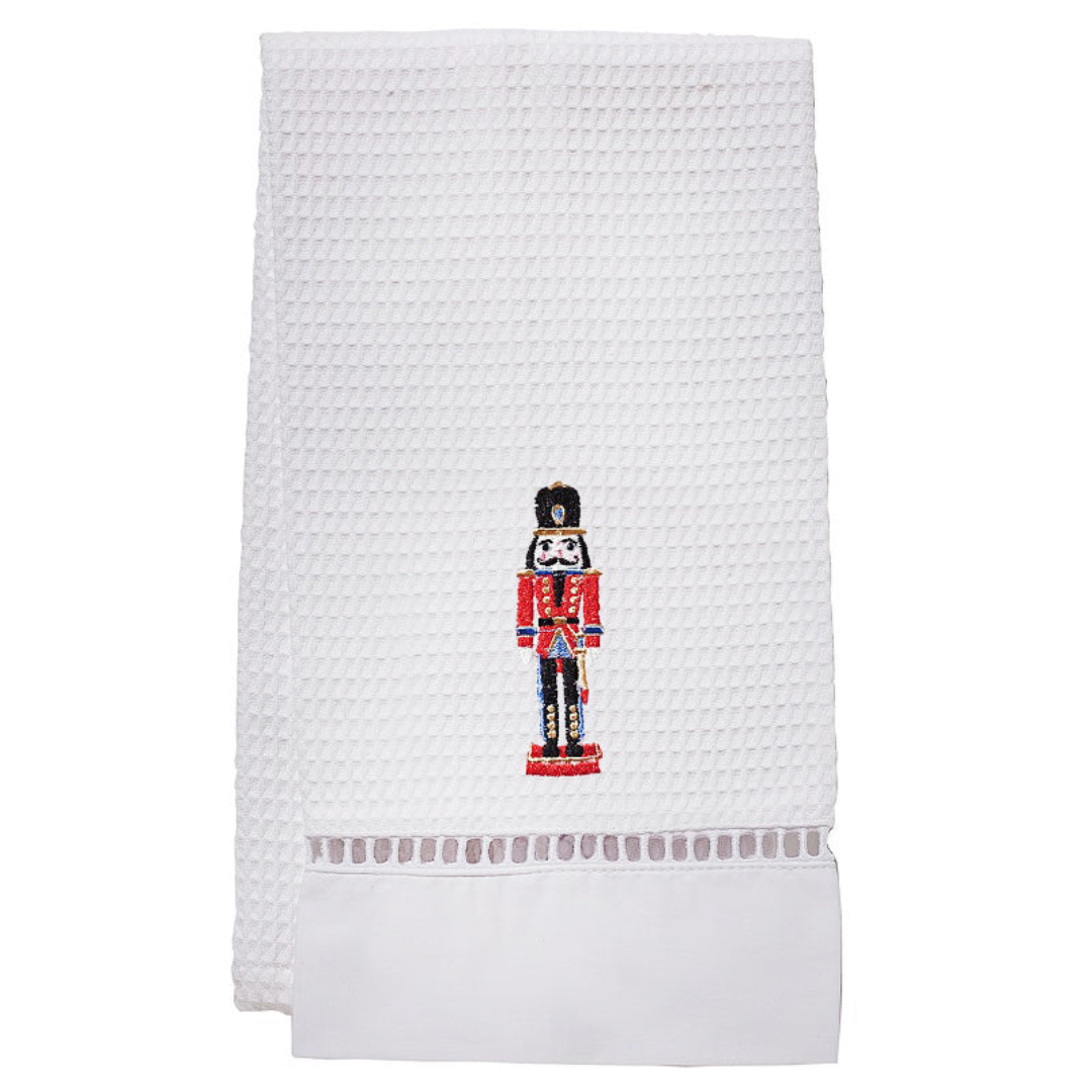 Waffle Guest Towel with Ladder Lace